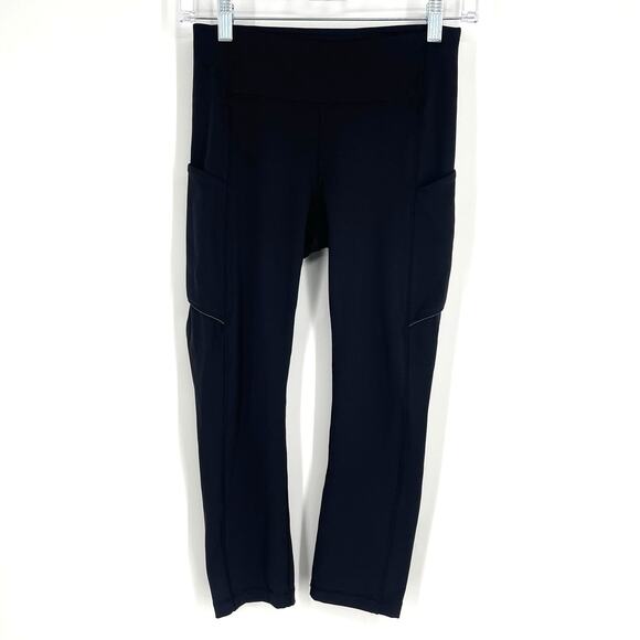 Lululemon Speed Up Crop 21" Black Size 4 Full On Luxtreme - Picture 1 of 11